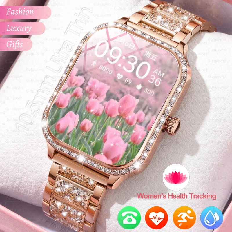 

2026New Women Fashion Smartwatch HD Curved Screen Female Menstrual Tracking Waterproof Sports Fitness Bluetooth Call Smart Watch