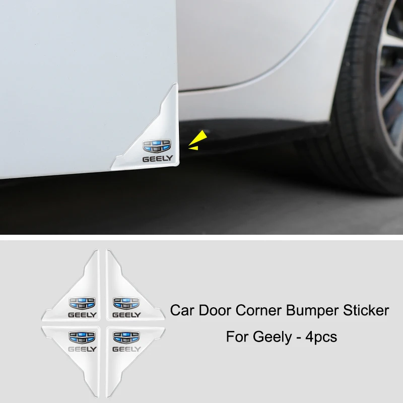 4Pcs Car Door Corner Bump Sticker Protector Clear Silicone For Geely  Coolray\Atlas Pro Azkarra\Tugella\Monjaro Car Sticker