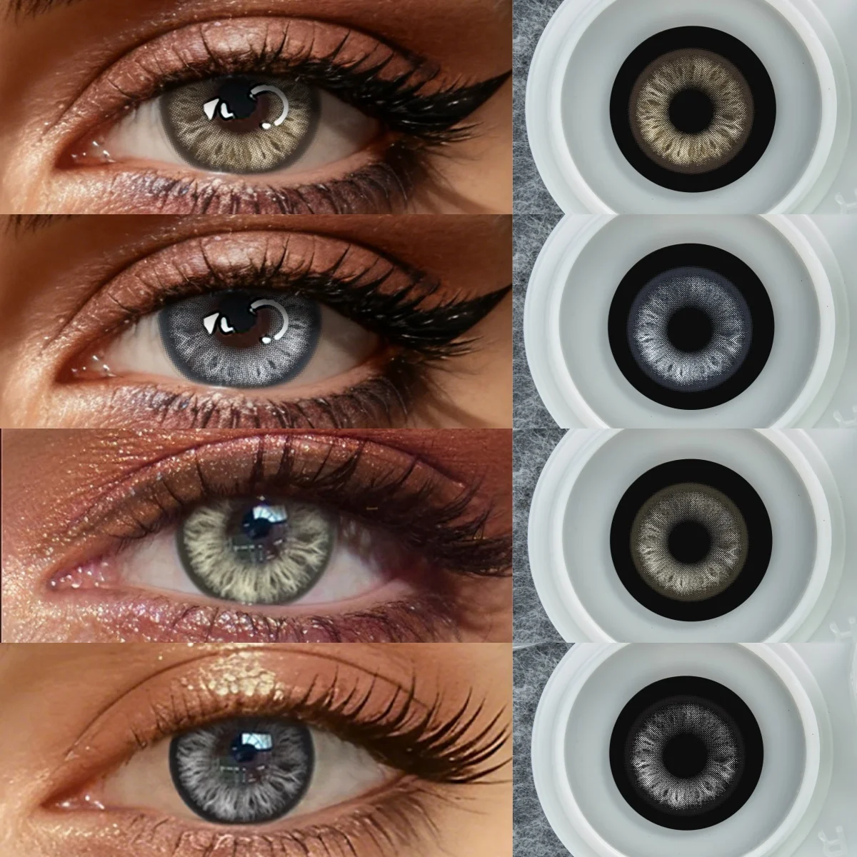 VISUASHOW Lentilles de contact colorées Twinkle Doll-eye, usage semi-annuel, bleu et vert, contacts naturels pour femmes, beauté et maquillage des yeux au quotidien