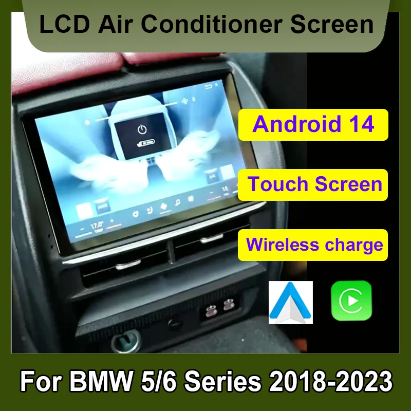 

Android14 беспроводной CarPlay для BMW 5/6 серии G30 G31 2018-2023 4 + 64 Гб экран заднего сиденья BT мультимедийный плеер AC Air Panel