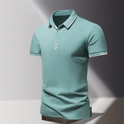 Summer men's POLO shirt fashionable ice silk quick drying short sleeved T-shirt  solid color loose fitting business collar top