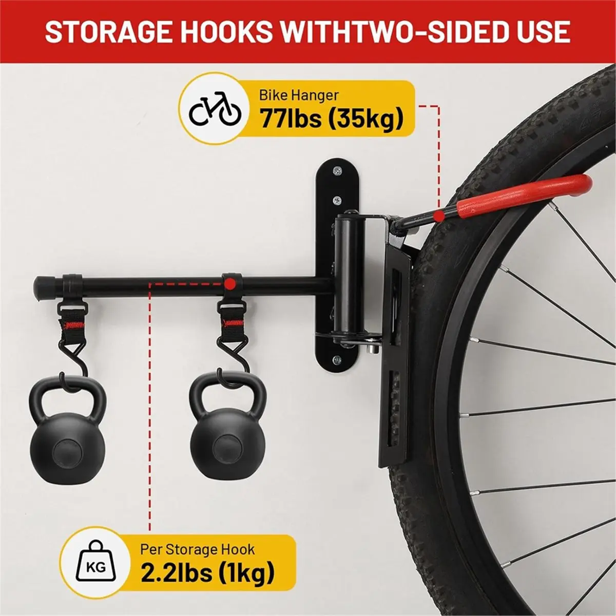 New arrival  Swivel Bike Wall Mount, Bike Hangers for Garage, Vertical Bike Rack, Sturdy Bike Storage Rack