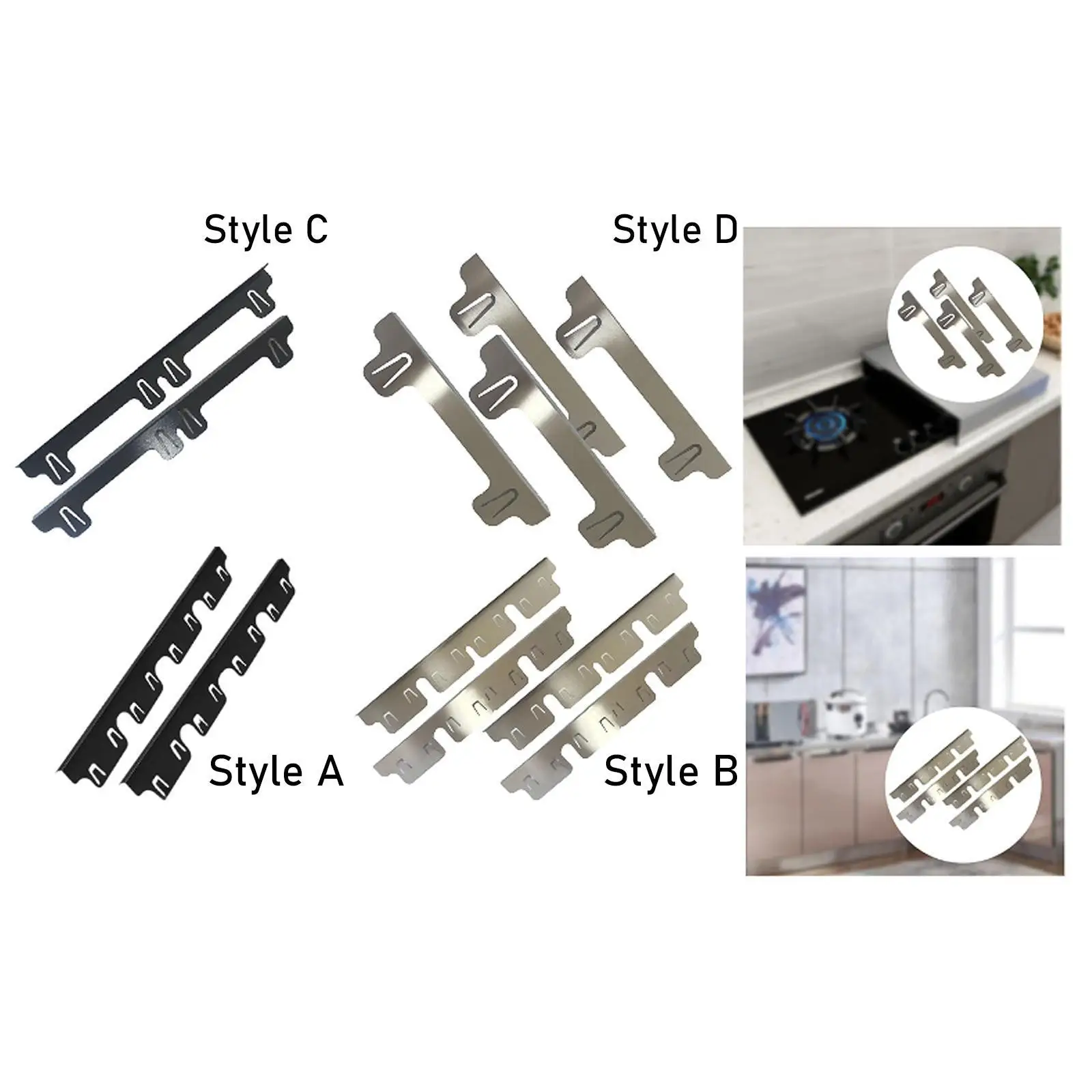 4 Pieces Stainless Steel Stove Gap Cover Easy to Clean Range Trim Kits Easy to Install Furnaces Gaps Cover for Countertop Stove