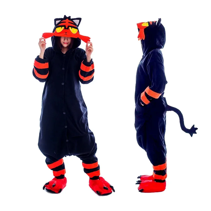 

Women Onesies Litten Kigurumi With Shoes Full Body Pajamas Anime Litten Cosplay Costume For Halleween Christmas Homewear