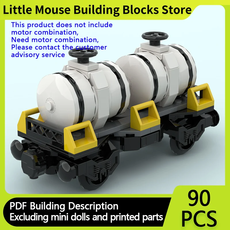 

City Car Model MOC Building Bricks Railway Train Dual Tank Car Modular Technology Gifts Holiday Assemble Children Toys Suit