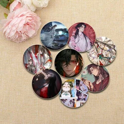 Anime Heaven Official's Blessing Pins Xie Lian Hua Cheng Cartoon Badge Round DIY Creative Brooches for Backpack Accessories Gift