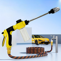 Portable High-Pressure Water Gun Adjustable Metal Cleaning Car Wash Machine Garden Watering Hose Nozzle Sprinkler Foam Water Gun