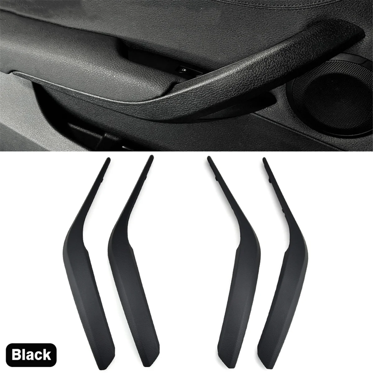 Interior Door Handle Cover Door Armrest Panel Trim Cover for Bmw X1 E84 2010-2016 51412991777,51412991776 Matte Black