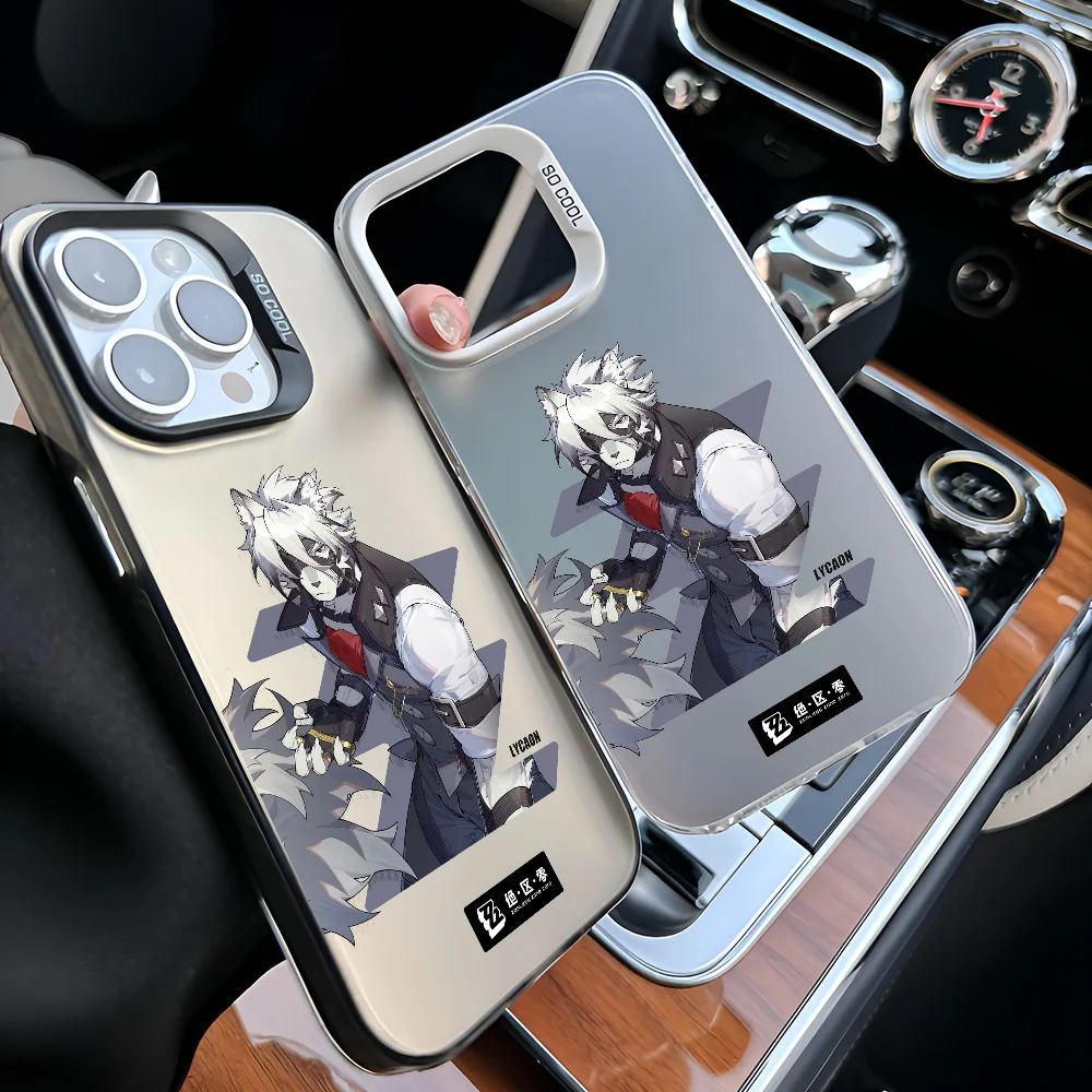 Zenless Zone Zero Von Lycaon Mousepad Custodia per telefono IMD Colore Argento Shell per IPhone 16 15 14 13 12 Pro Max Plus