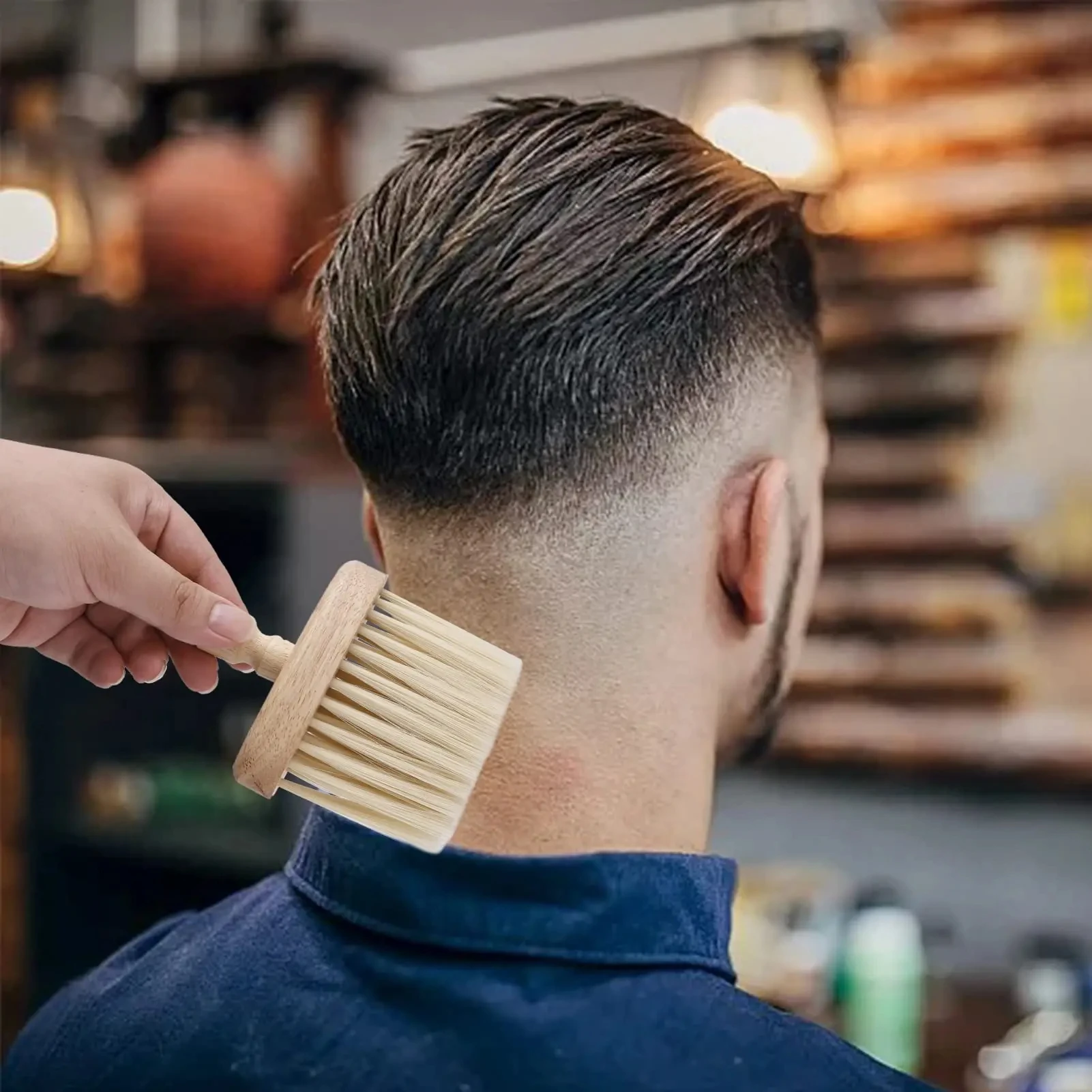 Friseur Hals Staub tuch Bürste profession elle gebrochene weiche Haar bürsten Haarschnitt Ohr Gesicht Reinigung Holzgriff Friseur Styling-Tool