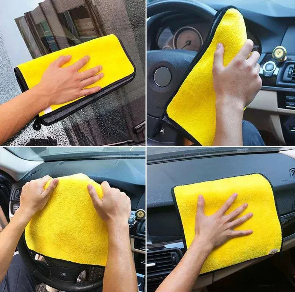 5Pcs Car Wash Microfiber Towel 30x30cm Car Cleaning Drying Cloth Hemming Car Care Cloth Detailing Car Wash Towel 2025 New