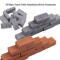 35/50pcs DIY Sand Table Brick 4 Styles Portable Building Scenery Durable Landscape Modelling Miniature Home Decorations