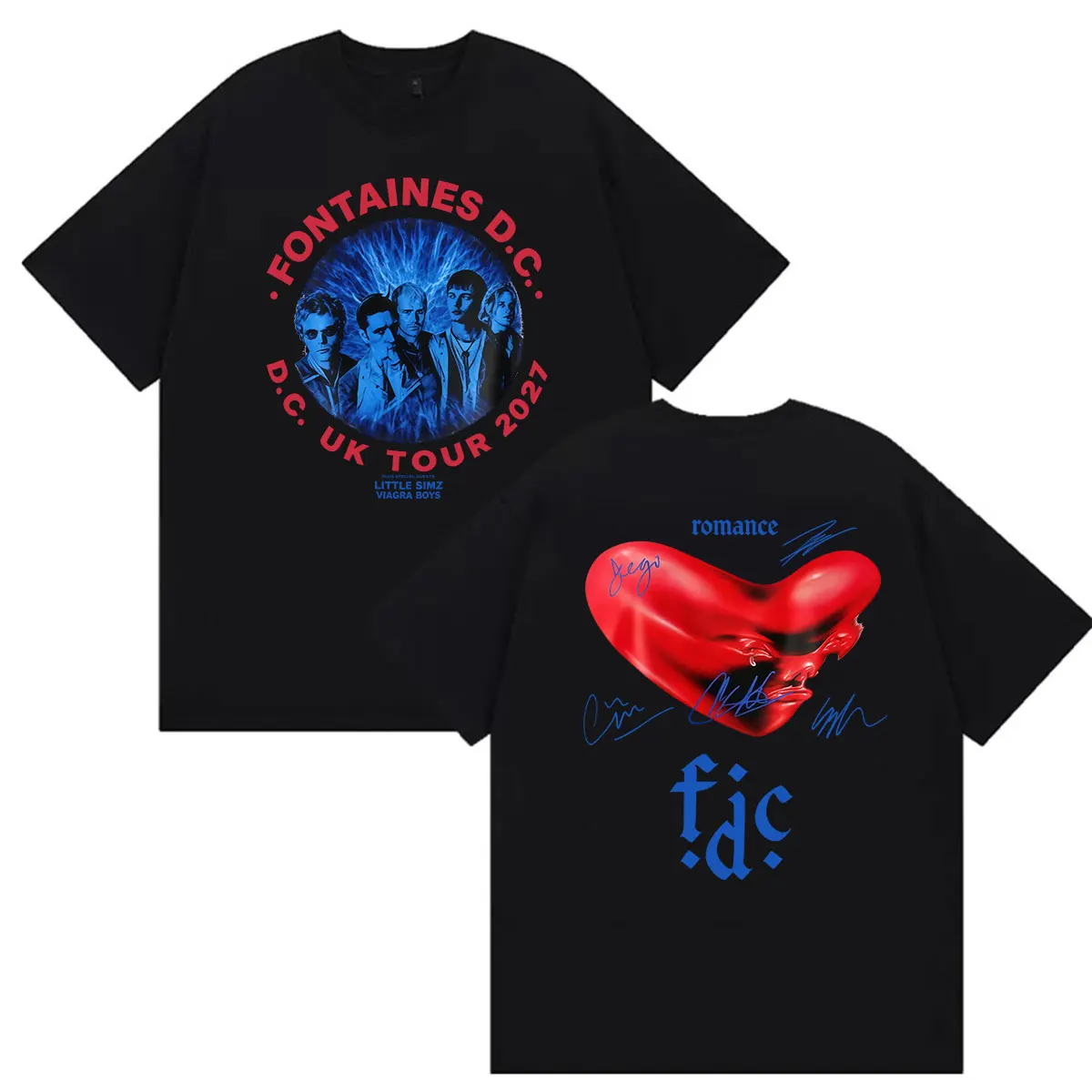 Fontaines D.C Band UK Tour 2027 Graphic T Shirt Men's Clothing Fashion Vintage Cotton T-shirt Hip Hop Punk Short Sleeve Tshirts
