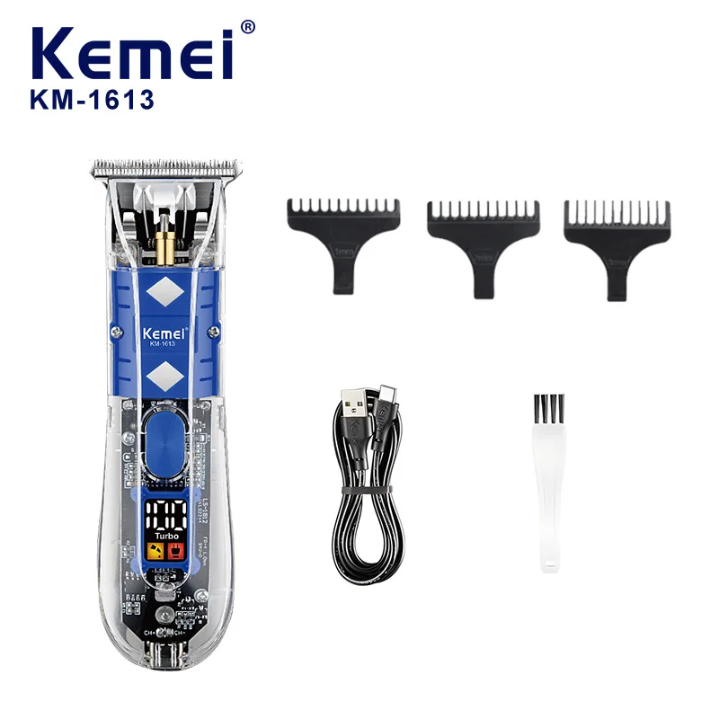 

Kemei KM-1613 Transparent Body Electric Hair Clipper, USB Rechargeable,Professional Salon Styling Trimmer, Cordless Hair Clipper