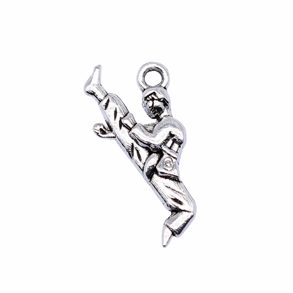 Findings Taekwondo Martial Arts Athlete Charms Vintage Jewelry 22x10mm 20pcs