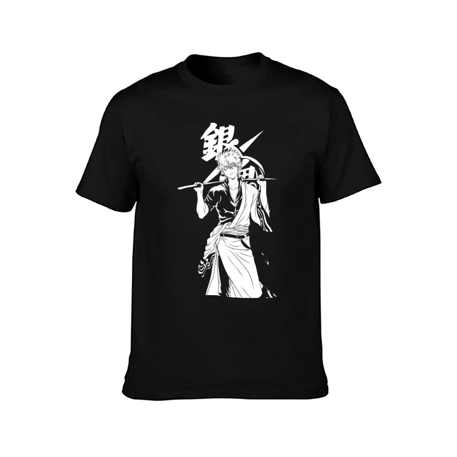 GINTOKI T-Shirt Summer Casual Cotton Tee Oversized Streetwear Tops Vintage Graphic Print Loose Fit Short Sleeve 100% Cotton