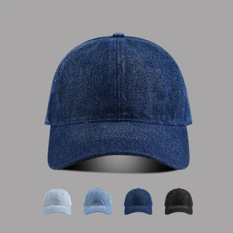 

Vintage Solid Color Denim Baseball Cap – Unisex Soft Cotton Dad Hat for Spring Summer Casual Wear Adjustable