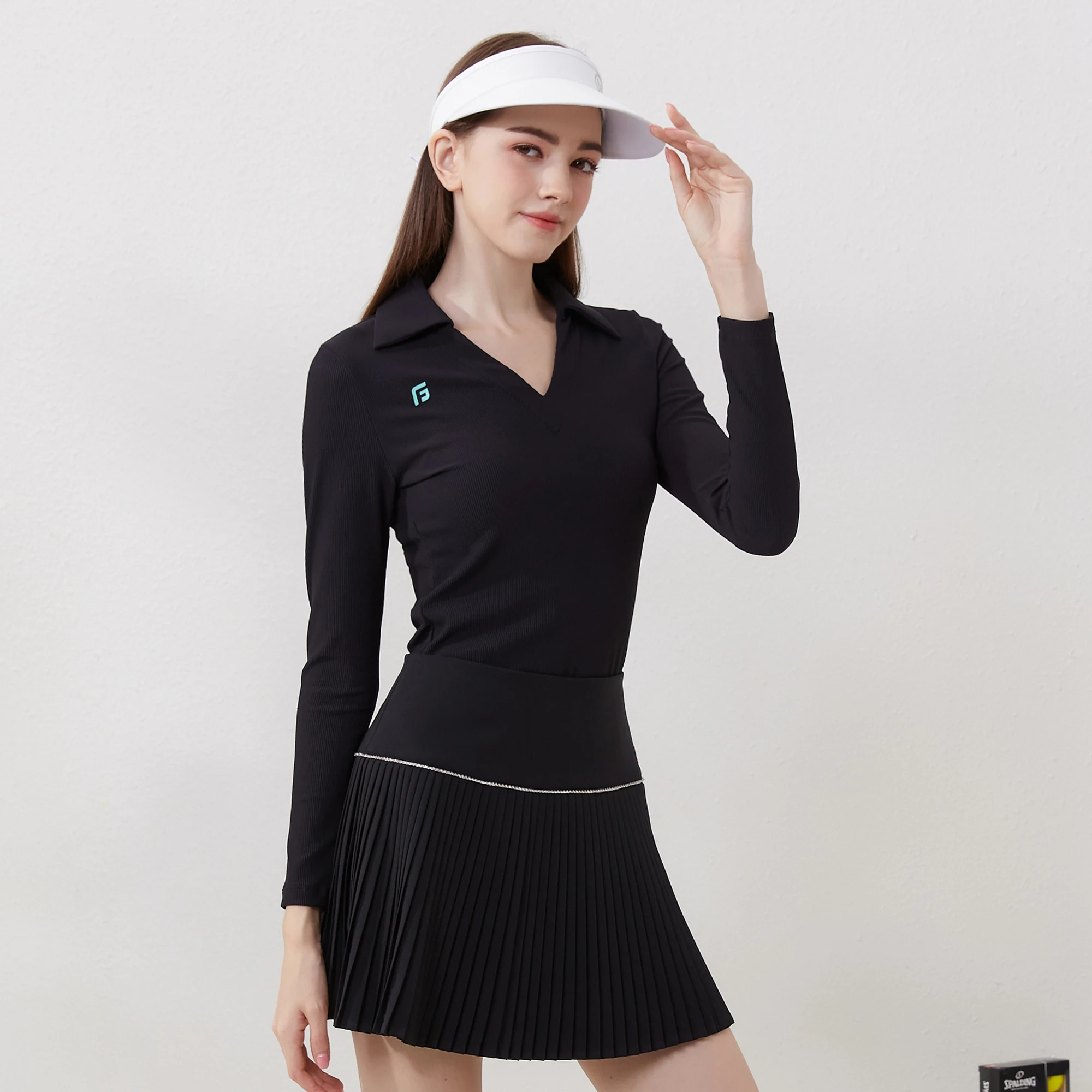 Golfist Golf Autumn Women\'s Shirt Long Sleeve V-neck Collar Slim Fit Elastic Causal Clothing Golf T-shirt Support OEM