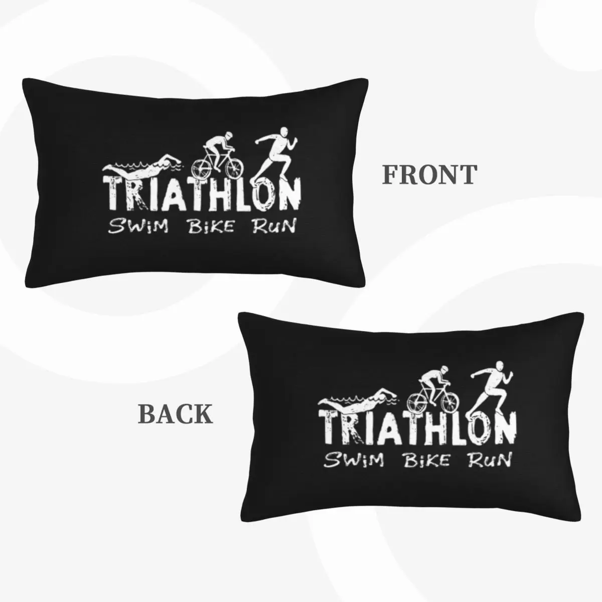 Triathlon Swim Bike Run Athlete Rectangle Pillowcase Cushion Cover Decor Bedroom Bed Home Comfort Throw Pillow