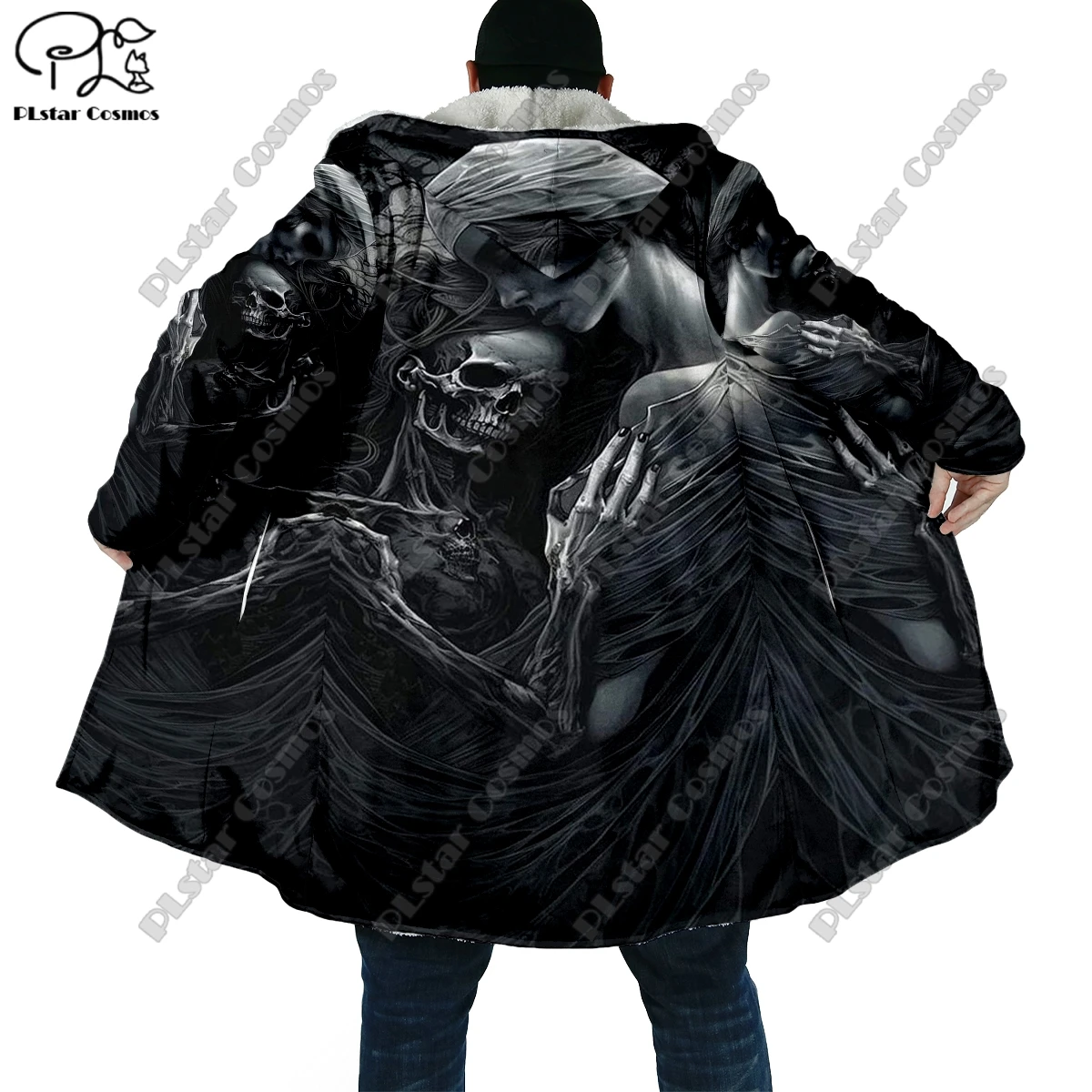 3D Printed Halloween Horror Skull Theme Pocket Cape Coat Latest Casual Unique Streetwear Unisex Winter New Arrival KB-1