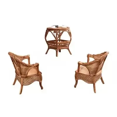 natural rattan chairs three-piece five-piece balcony small tables and chairs coffee table rattan single backrest loung