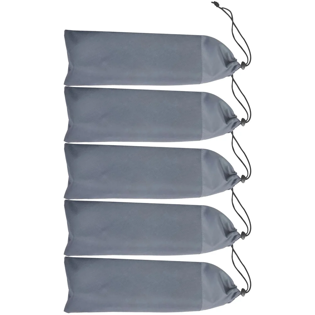 

5 Pcs Tents Stake Storage Bag Floor Nail Pegs Pouch Pocket Stakes Wild Camping Grey Accessory