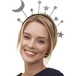 Star Moon Headband Birthday Party Hair Hoop Crown Costume for Christmas  Accessories Silver Halloween