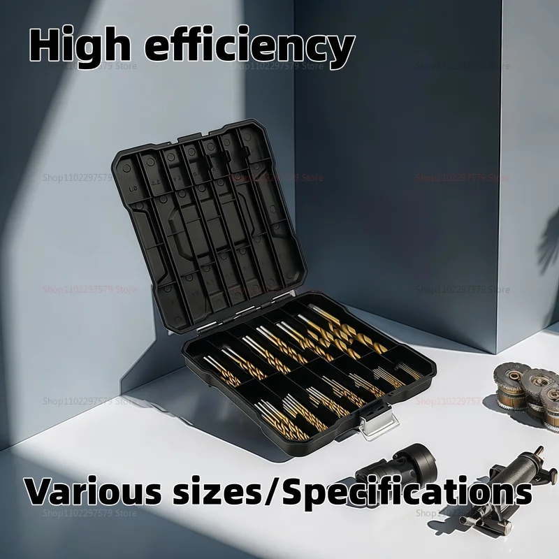 Zestaw 99 wierteł krętych z tytanu, wiertła ze stali szybkotnącej do drewna, żeliwa i metalu, antykorozyjne i trwałe.