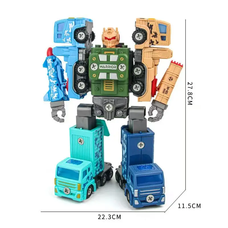 5 في 1 تفكيك تجميع العسكرية تحويل سيارة لعبة روبوت المشتركة المنقولة مجتمعة عمل أرقام لعب للبنين أطفال هدية