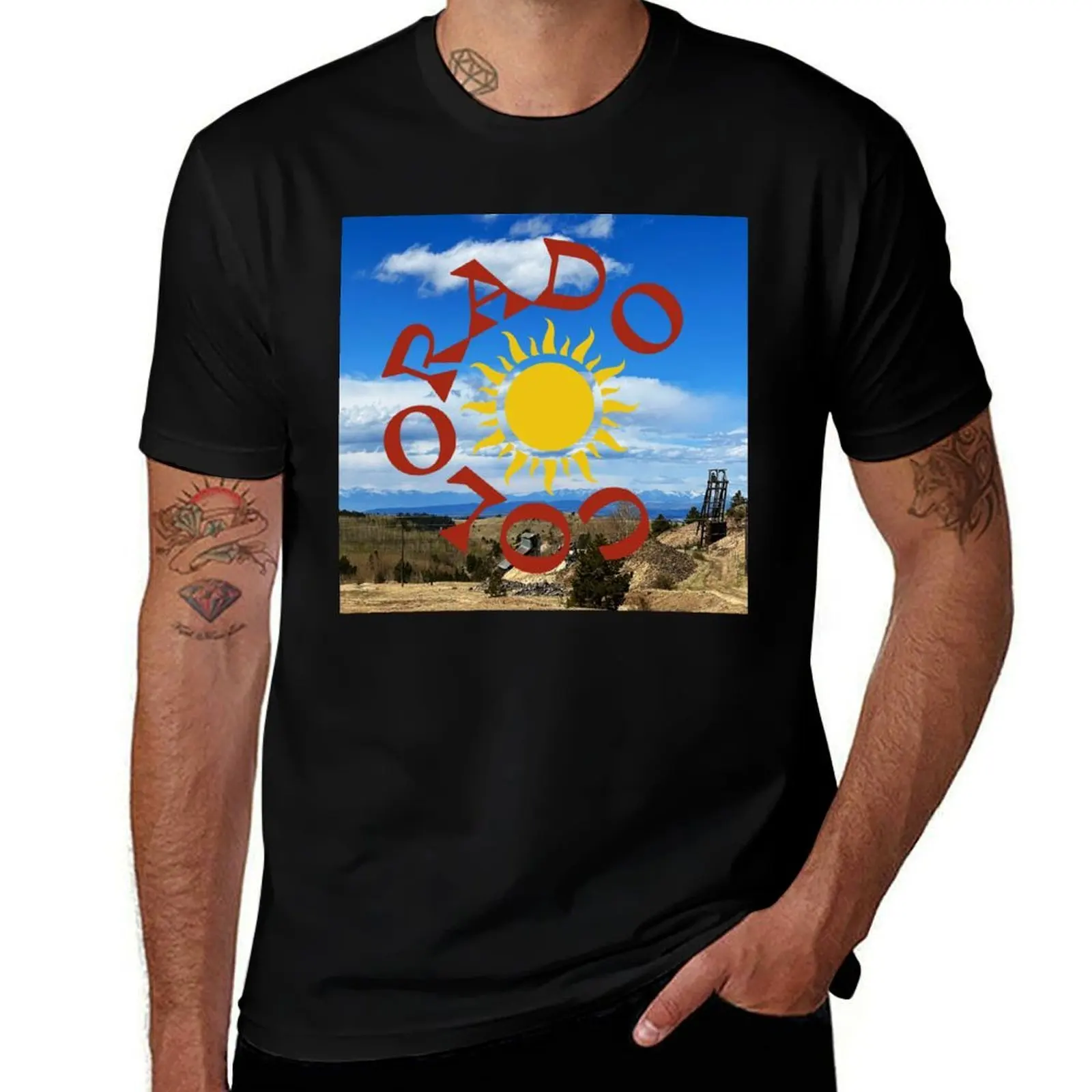 

Colorful Colorado T-Shirt T-shirts oversize for a boy funny meme t-shirts t shirt men 100℅ cotton
