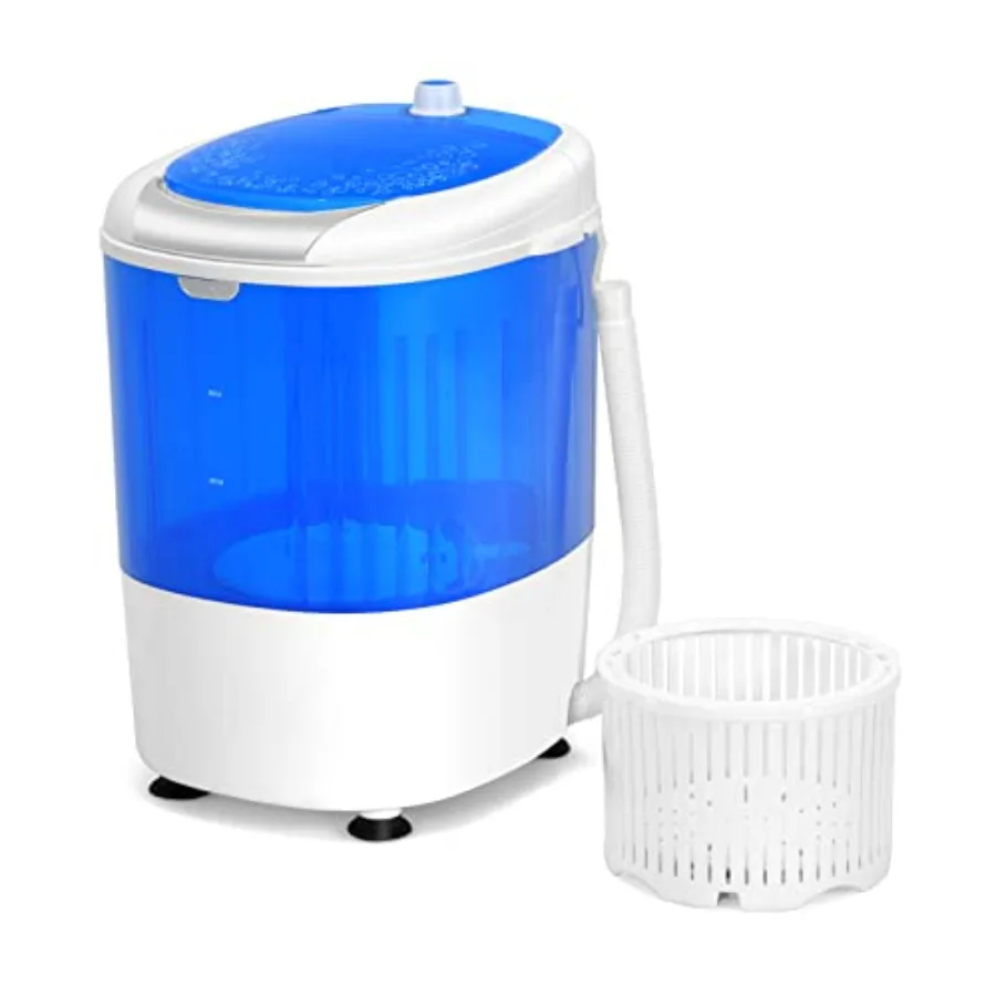 

Portable Mini Washing Machine with Spinner 5.5lbs Capacity Semi-Automatic Compact Laundry Solution for Dorm Apartment RV White
