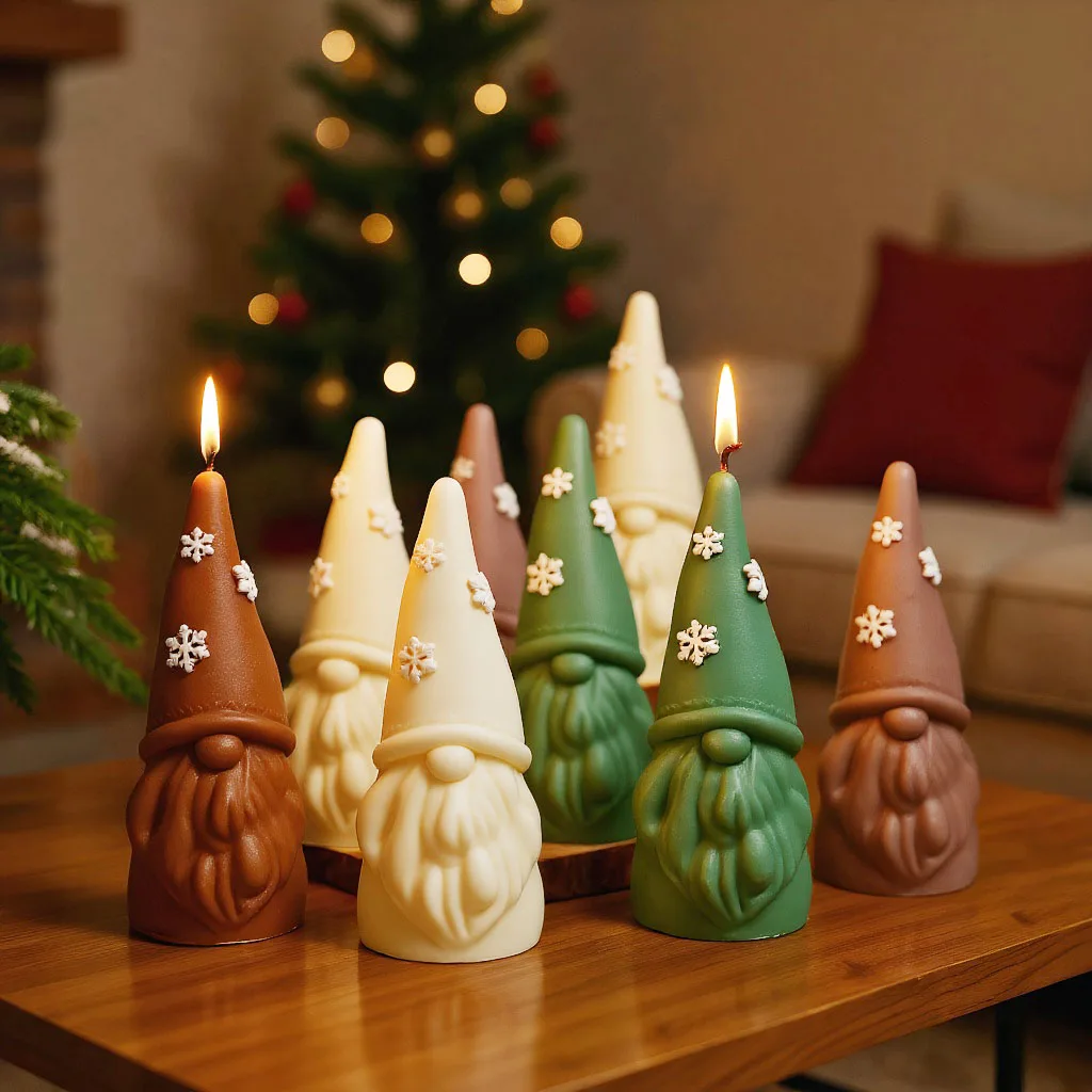 

Candle Mold Faceless Santa Silicone Mold for Candles Plaster Soap Resin Cement Candle Making Supplies Ornament Home Decor Gift