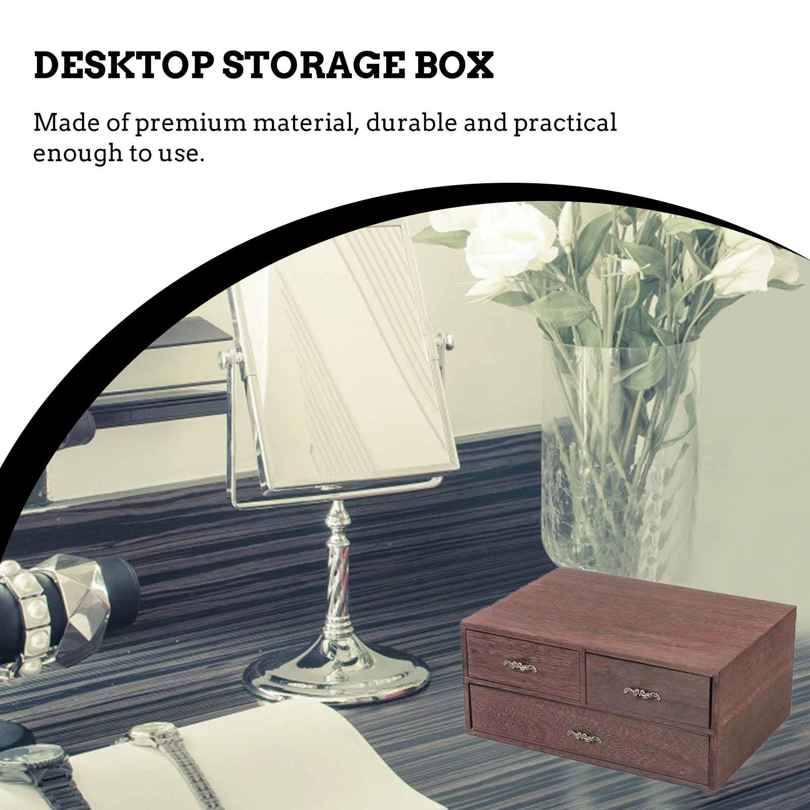 

1pc Desktop Storage Box Multipurpose Organizer Container For Cosmetics Tea Spices Kitchen Living Room Office Use