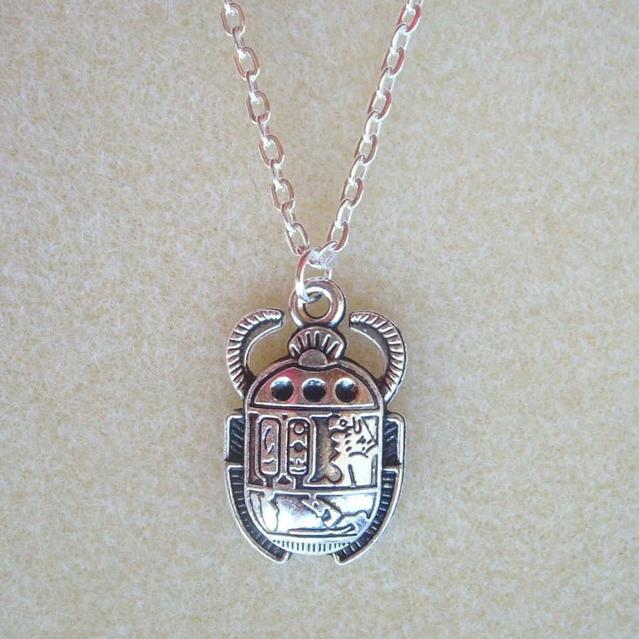 Egyptian Scarab Beetle Pendant with 20