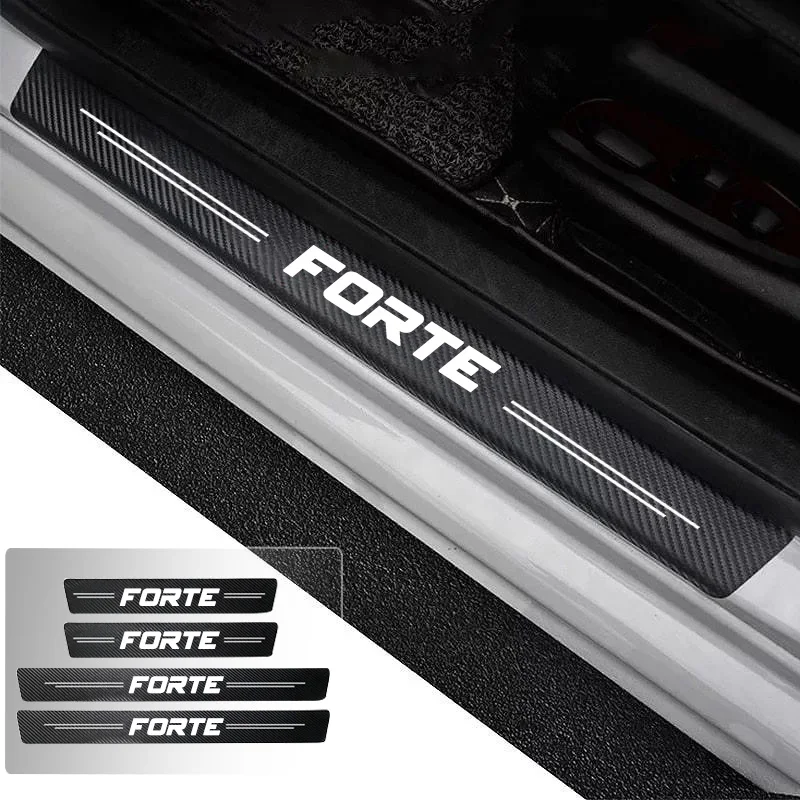 

Car Door Sill Carbon Fiber Sticker Threshold Side Anti Scratch Waterproof For KIA Forte Trunk Bumper Scratch Guards Decals