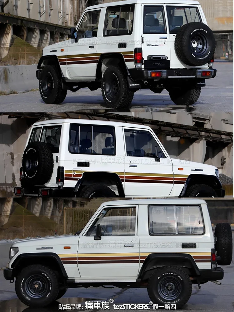 2PCS Car Sticker For Toyota Land Cruiser LC70 LC71 LC73 Body Left & Right Side Decoration Sports Vinyl Film Accessory