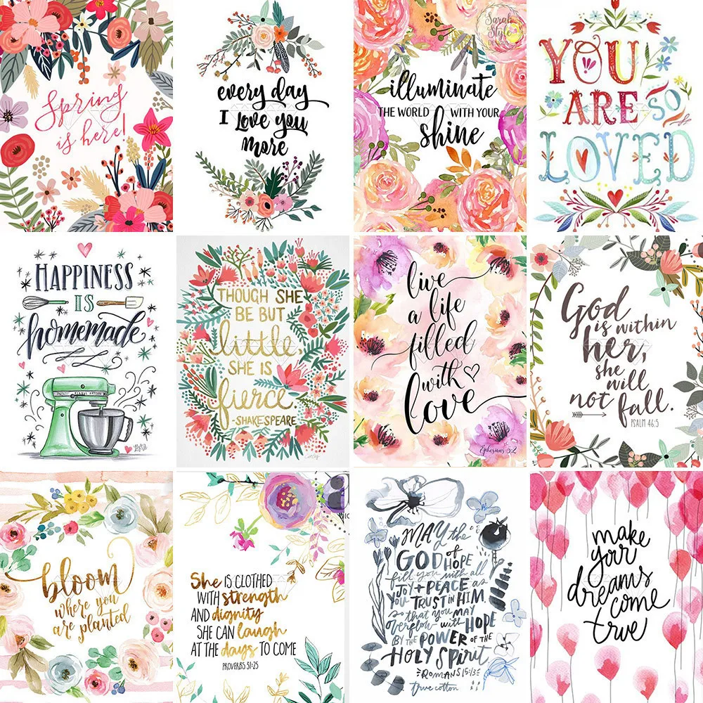 

Short Letters Printed Fabric Cross Stitch Kit DIY Embroidery Sewing Painting Handiwork Handmade Home Decor Promotions Wholesale