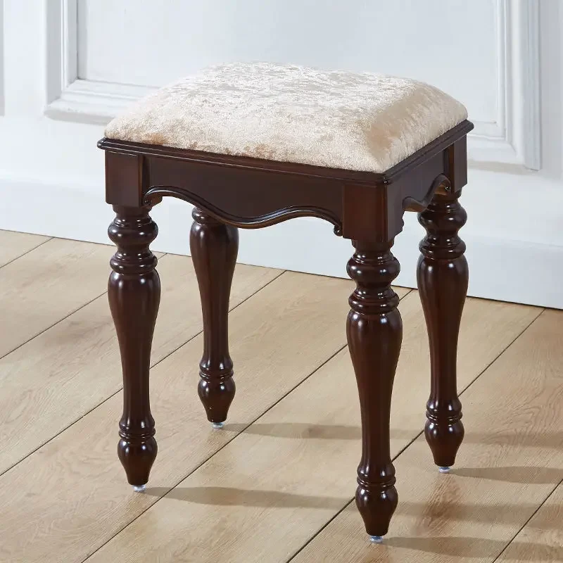 

American style dressing stools imitation solid wood dressing stool bedroom stool European princess piano Ottomans dining stools