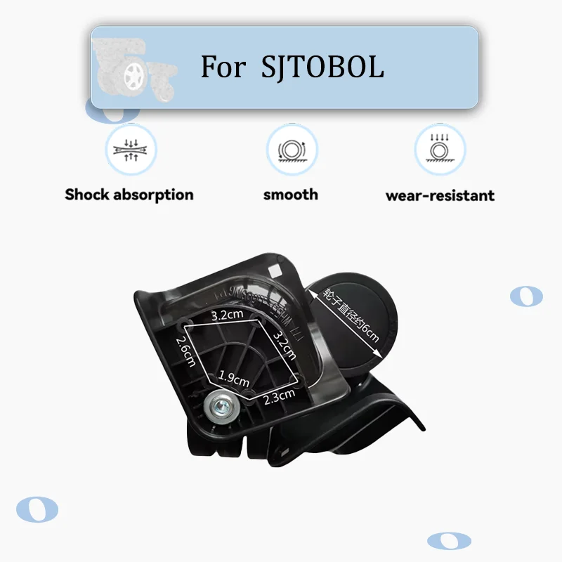 

For SJTOBOL T77 Silent Luggage Swivel Wheels Durable Replacement Casters Fit Most Suitcases Anti-Scratch Repair Parts