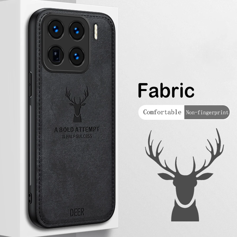 Fabric Deer Case for Xiaomi 15 Pro 5G 15Pro Matte Cloth Silicone Protection Hard Shockproof Cute Phone Cover Xiaomi15Pro Shell