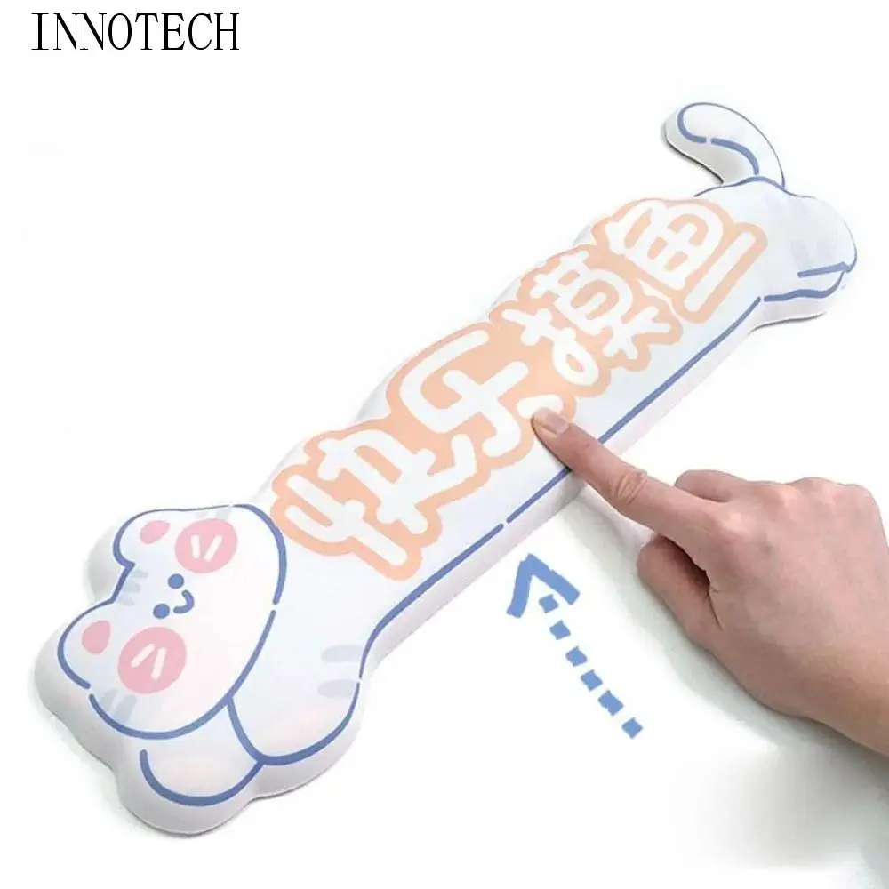 

Эргономичный коврик для мыши с изображением кота и рыбы, поддержка рук, нескользящий коврик для клавиатуры с мультяшным котом, милая подставка для запястья, противоскользящий коврик для мыши, домашний