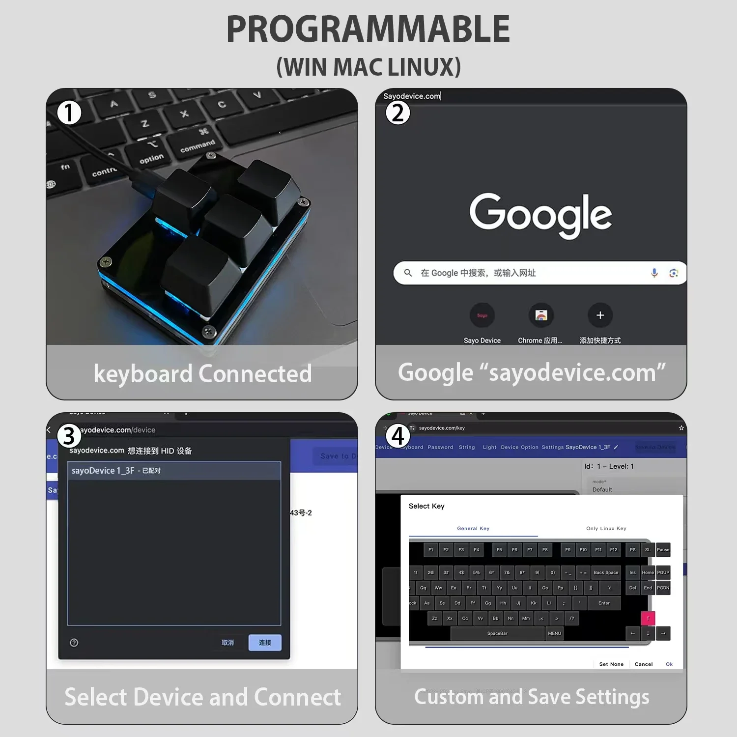 Mini 4-Key Keypad Work Shortcut Key Game Keyboard One-Handed Mechanical Gaming Keypad Programmable USB-C Customized Keyboard image 5