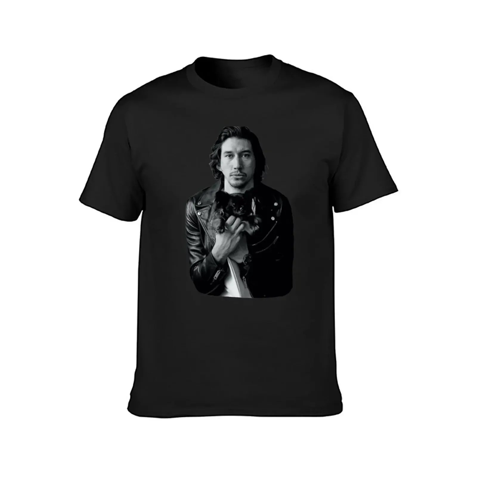 Adam Driver with dog T-Shirt boys whites vintage vintage t shirt men