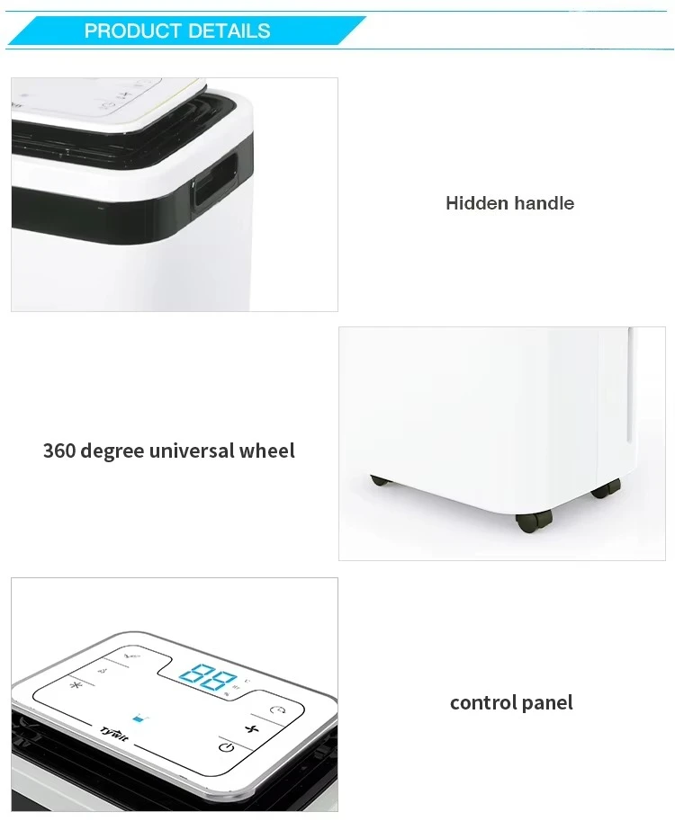Comercial Multifunction Custom Electric Deshumidificador Home Portable Wifi Desiccant 10L 12L Air Dehumidifier