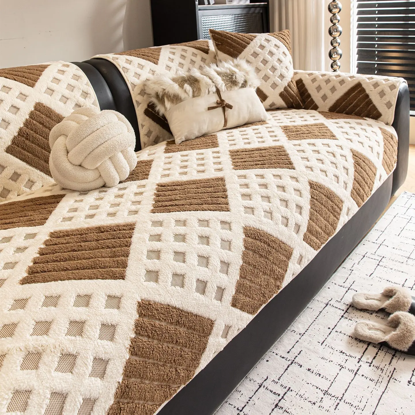 

Nordic Thickened Flannel Sofa Cushions 2026 New Autumn Winter Style Sofa Covers Slip - resistant Covering Blankets