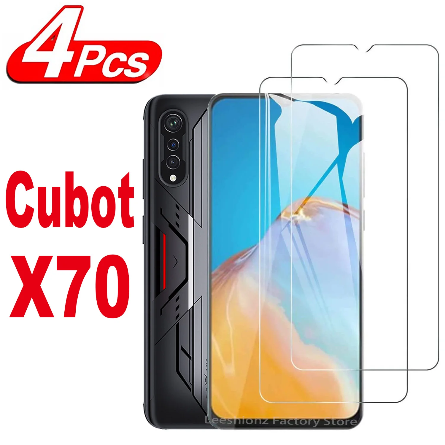 For Cubot X70, HD Tempered Glass Film 2/4Pcs 9H 0.33 mm Screen Protector