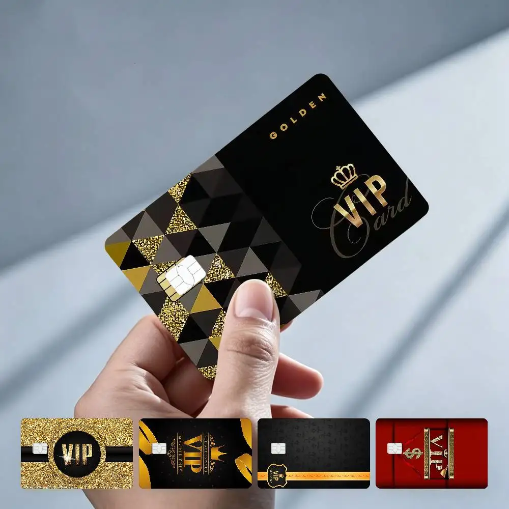 VIP Band Card 4PCS!Trendy & Cool Business-Style Bank Card Sticker — Suitable for Debit Card Decoration