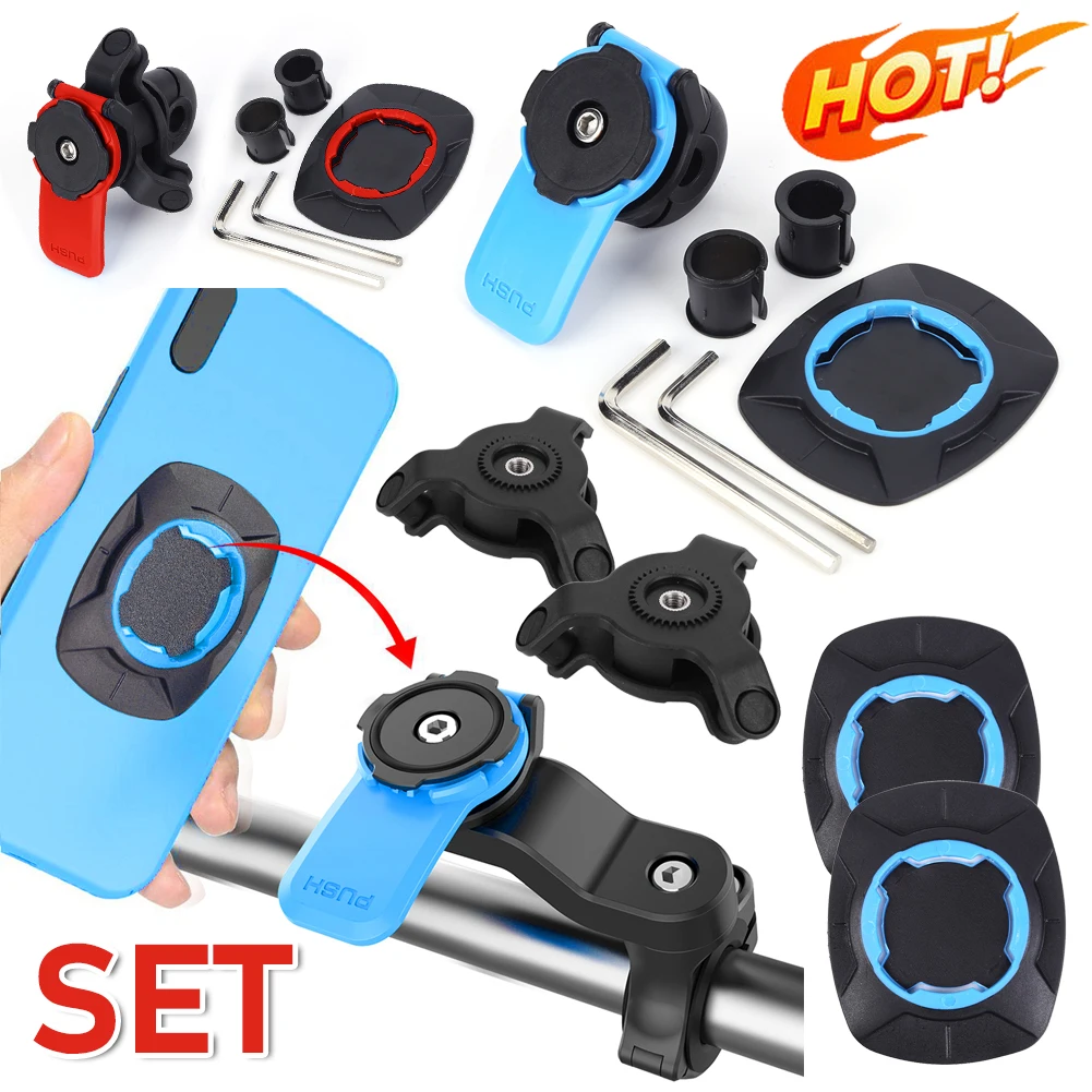 Motorcycle Phone Holder Mobile Quad Phone Bracket Lock Shock-resistant Scooter Bike MTB Bicycle Phone Holder Phone Accessories