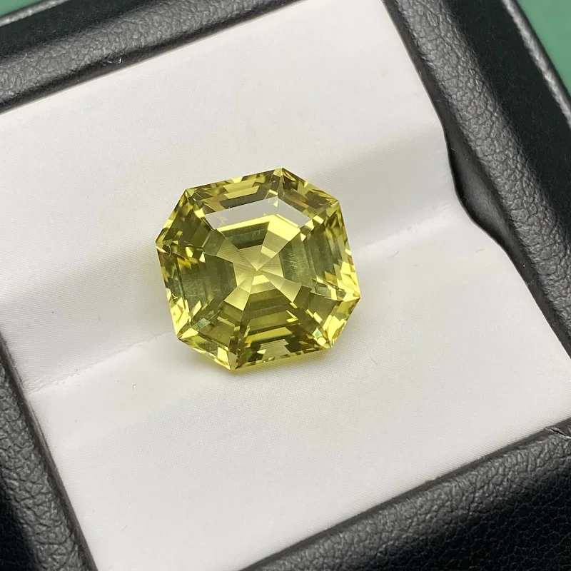 

Pirmiana Asscher Cut Fancy Yellow Color Lab Sapphire Loose Gemstone for Jewelry Making