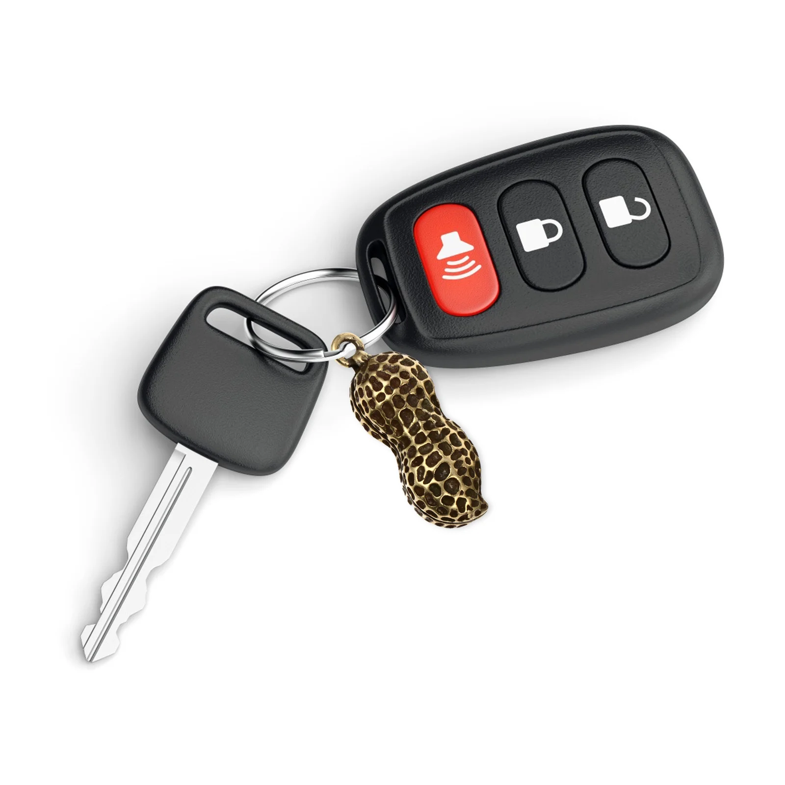 

2 PCS Peanut Keychain Ring Hangings Metal Pendant Decorative Keyring Car Fashion Cars